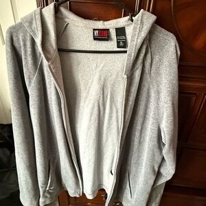 Gray Zip-Up Velour Hoodie For Women Size XL by NY Jeans
